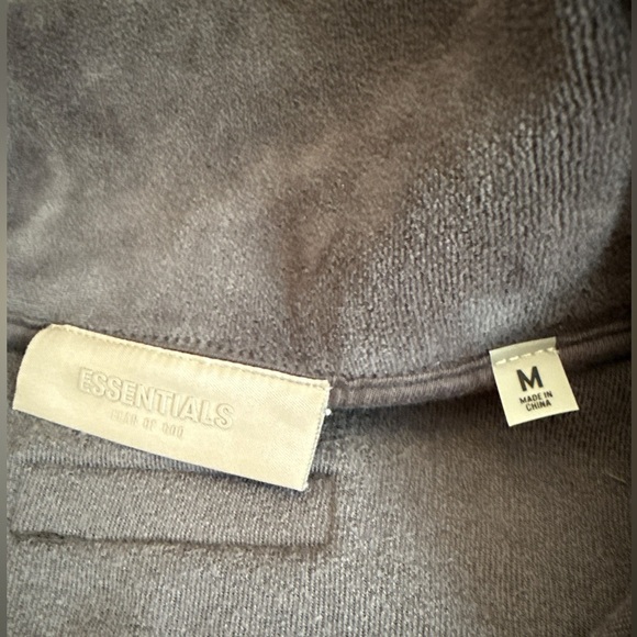 Essentials Fear of God Velour Half Zip Pullover Sweatshirt Charcoal Gray Size M - Picture 5 of 7